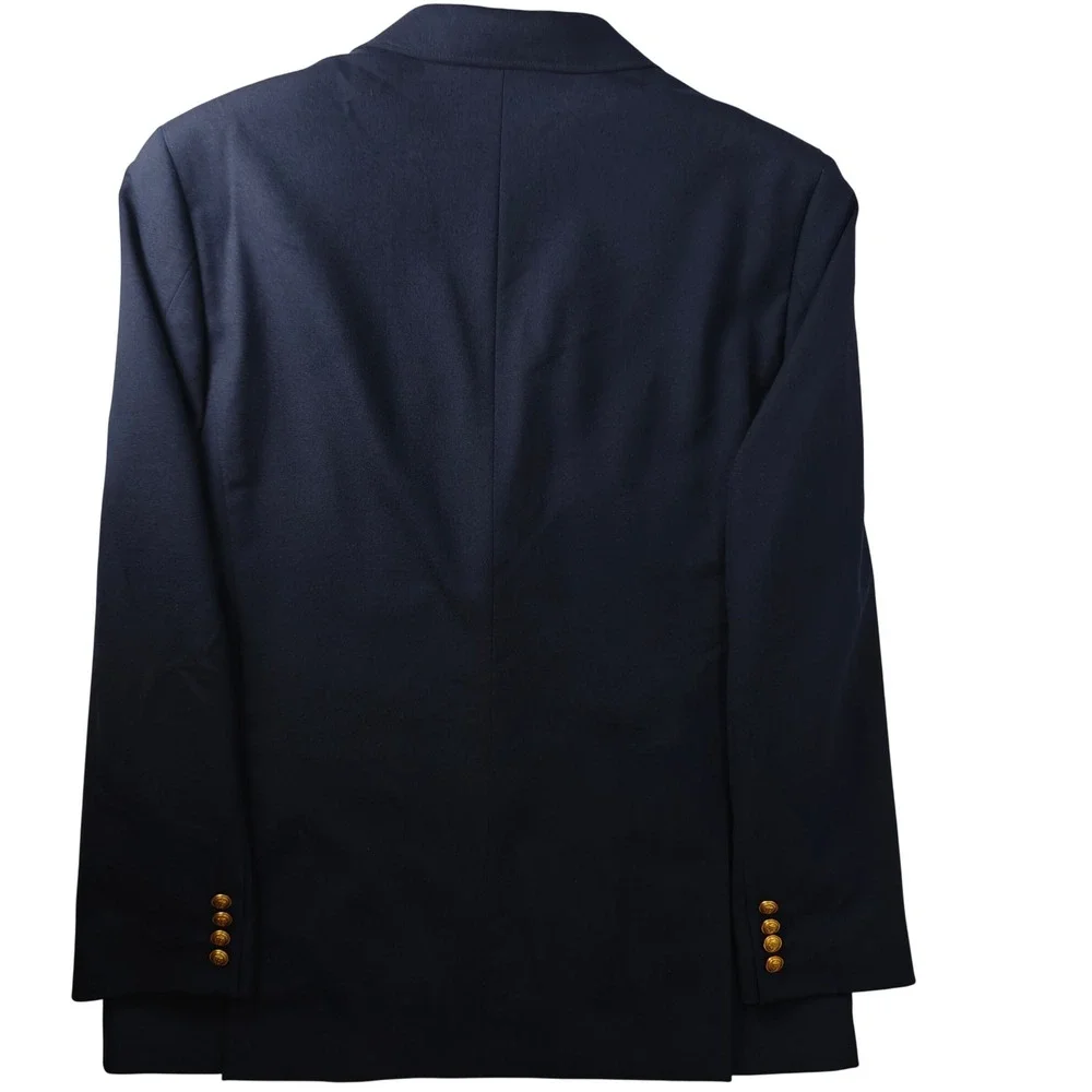 J.Crew Thompson University Blazer Navy Blue Wool Blend Gold Anchor Buttons 42R